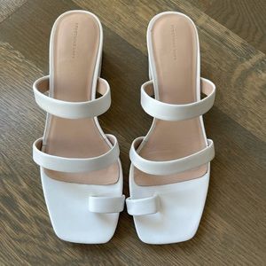 Something Navy Heel Sandal | Color: White | Material: Leather | Size: 7.5